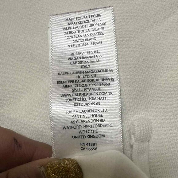 Polo Ralph Lauren Boys Off White Fleece Jogger Sweatpants Plaid Pocket Med 10-12 - Picture 7 of 7